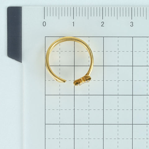 【中古】スタージュエリー K18YG DIAMOND RING ダイヤモンドピンキーリング D0.05ct 1.9g #4 ONE PRICE