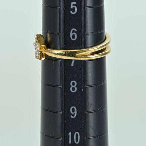 【中古】スタージュエリー K18YG DIAMOND RING ダイヤモンドピンキーリング D0.05ct 1.9g #4 ONE PRICE