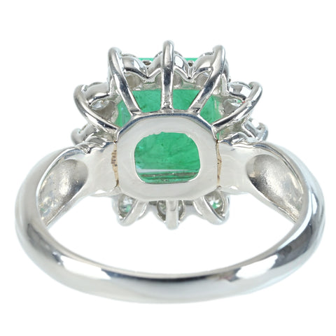 [Used] PT900 Emerald Ring, E2.66ct, D0.55ct, 8.1g, #14 