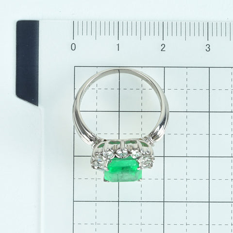 [Used] PT900 Emerald Ring, E2.66ct, D0.55ct, 8.1g, #14 