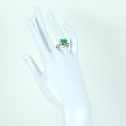 [Used] PT900 Emerald Ring, E2.66ct, D0.55ct, 8.1g, #14 