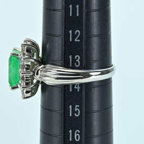 [Used] PT900 Emerald Ring, E2.66ct, D0.55ct, 8.1g, #14 