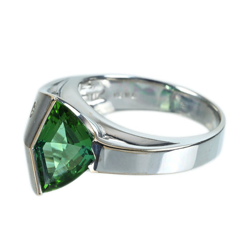 【中古】 菊池伊佐子 K18WG TOURMALINE RING トルマリンリング T2.17ct G 0.14ct 0.06ct 9.6g #15