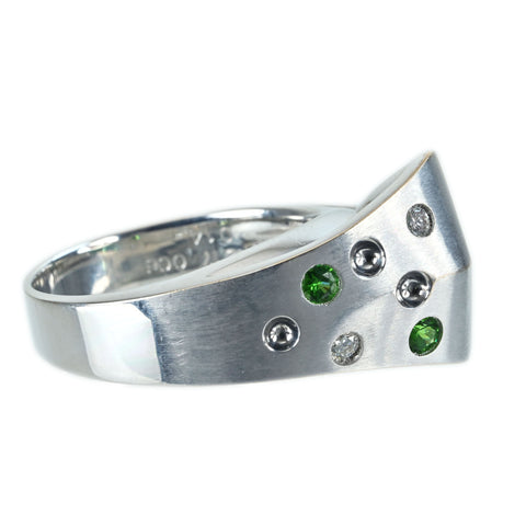 【中古】 菊池伊佐子 K18WG TOURMALINE RING トルマリンリング T2.17ct G 0.14ct 0.06ct 9.6g #15