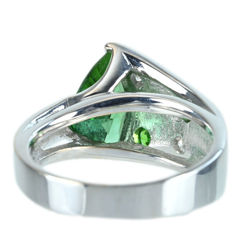 【中古】 菊池伊佐子 K18WG TOURMALINE RING トルマリンリング T2.17ct G 0.14ct 0.06ct 9.6g #15