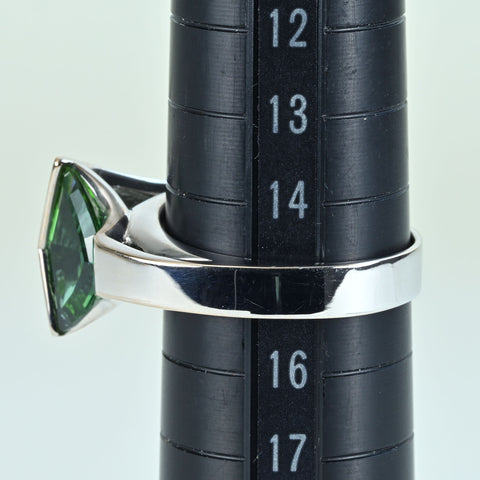 【中古】 菊池伊佐子 K18WG TOURMALINE RING トルマリンリング T2.17ct G 0.14ct 0.06ct 9.6g #15
