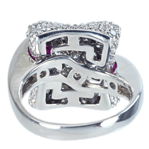 [Pre-owned] K18WG RUBY RING Ruby Ring R0.81ct D1.50ct 9.7g 