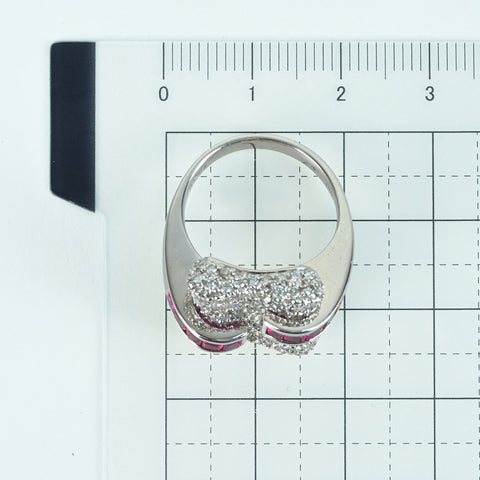 [Pre-owned] K18WG RUBY RING Ruby Ring R0.81ct D1.50ct 9.7g 