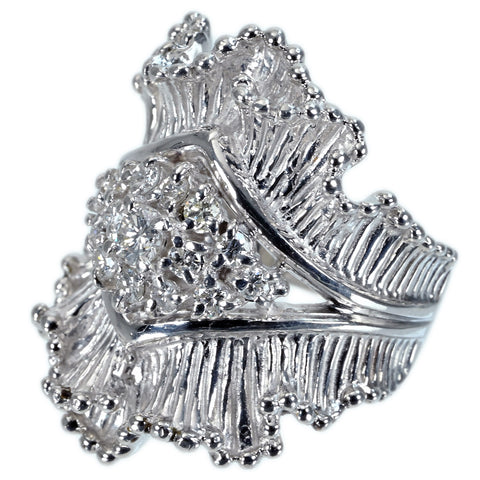 【中古】PT900 DIAMOND RING ダイヤモンドリング D0.16ct D0.44ct 20.9g #11.5