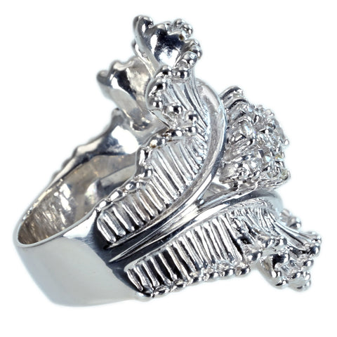 【中古】PT900 DIAMOND RING ダイヤモンドリング D0.16ct D0.44ct 20.9g #11.5