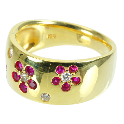 【中古】K18YG RUBY RING ルビーリング R0.43ct D0.15ct 6.5g #12
