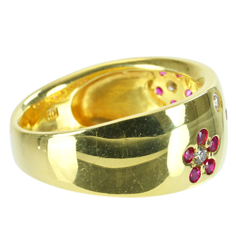 【中古】K18YG RUBY RING ルビーリング R0.43ct D0.15ct 6.5g #12