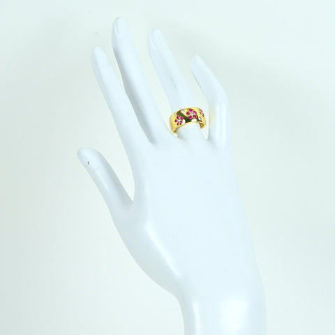 【中古】K18YG RUBY RING ルビーリング R0.43ct D0.15ct 6.5g #12