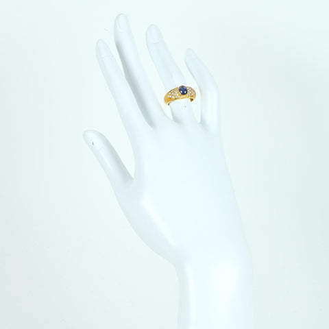 【中古】K18YG STAR SAPPHIRE RING スターサファイアリング SS1.49ct D0.4 4ct 7.7g #8