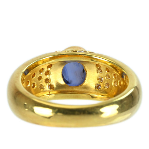 【中古】K18YG STAR SAPPHIRE RING スターサファイアリング SS1.49ct D0.4 4ct 7.7g #8