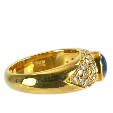 【中古】K18YG STAR SAPPHIRE RING スターサファイアリング SS1.49ct D0.4 4ct 7.7g #8