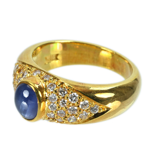 【中古】K18YG STAR SAPPHIRE RING スターサファイアリング SS1.49ct D0.4 4ct 7.7g #8