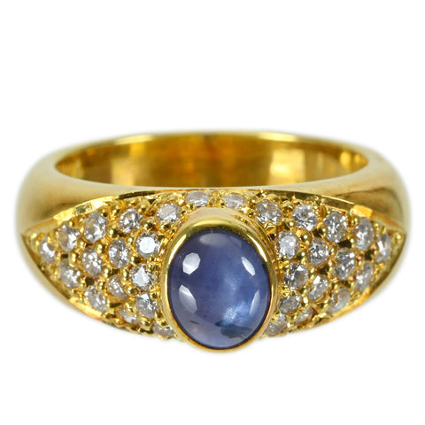 【中古】K18YG STAR SAPPHIRE RING スターサファイアリング SS1.49ct D0.4 4ct 7.7g #8