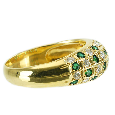 【中古】 K18YG EMERALD RING エメラルド/ダイヤモンドリング E0.59ct D0.57ct 7.4g #17