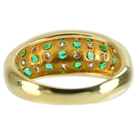 【中古】 K18YG EMERALD RING エメラルド/ダイヤモンドリング E0.59ct D0.57ct 7.4g #17