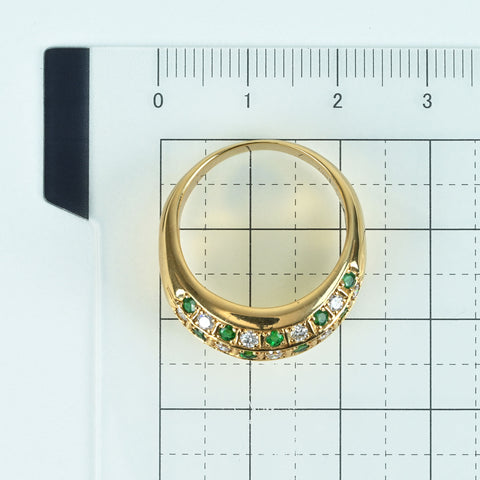 【中古】 K18YG EMERALD RING エメラルド/ダイヤモンドリング E0.59ct D0.57ct 7.4g #17