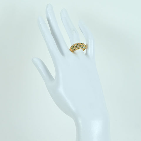 【中古】 K18YG EMERALD RING エメラルド/ダイヤモンドリング E0.59ct D0.57ct 7.4g #17