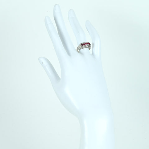 【中古】PT900 RUBY RING ルビーリング R0.72ct D0.35ct 5.9g #14