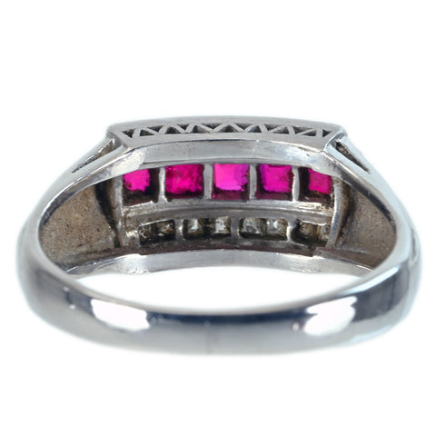 【中古】PT900 RUBY RING ルビーリング R0.72ct D0.35ct 5.9g #14
