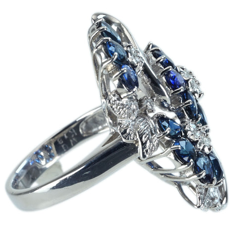 【中古】K18WG SAPPHIRE RING サファイアリング S4.00ct D0.22ct 6.9g #12