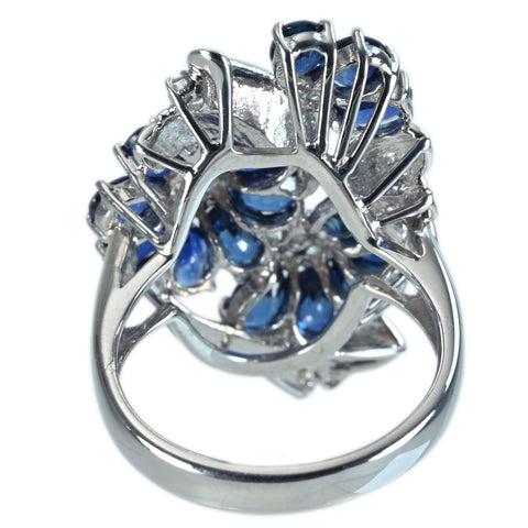 【中古】K18WG SAPPHIRE RING サファイアリング S4.00ct D0.22ct 6.9g #12