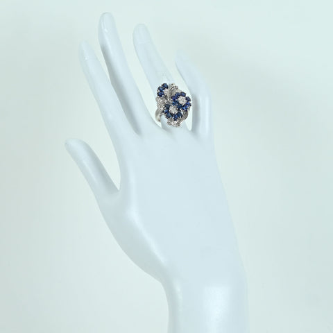 【中古】K18WG SAPPHIRE RING サファイアリング S4.00ct D0.22ct 6.9g #12