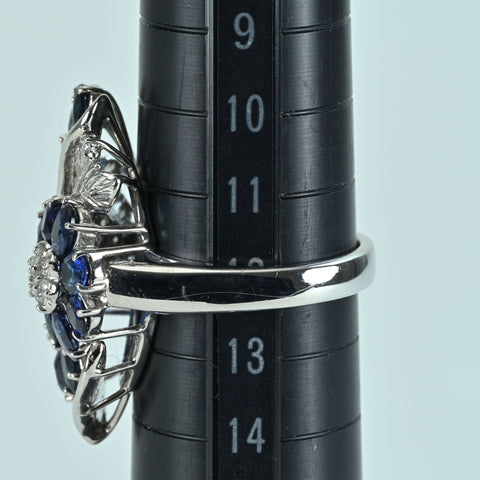 【中古】K18WG SAPPHIRE RING サファイアリング S4.00ct D0.22ct 6.9g #12