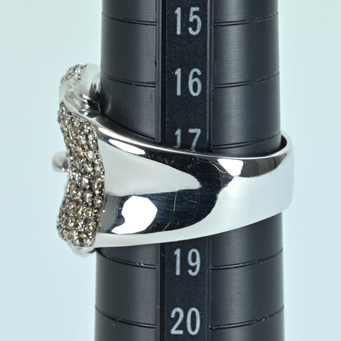 [Pre-owned] K18WG DIAMOND RING Brown &amp; Colorless Diamond Ring D1.77ct 13.6g #18 