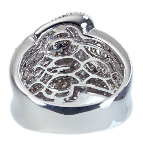 [Pre-owned] K18WG DIAMOND RING Brown &amp; Colorless Diamond Ring D1.77ct 13.6g #18 