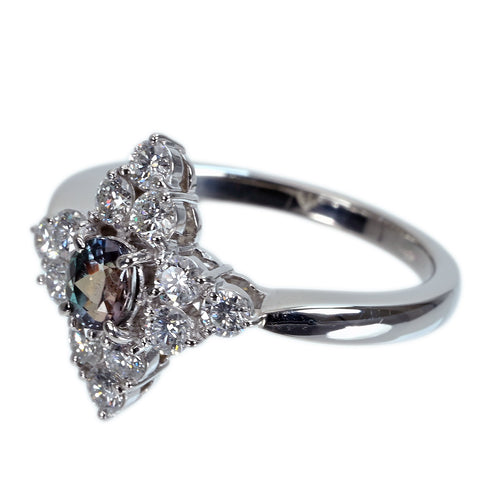 【中古】MIKIMOTO ミキモト PT950 ALEXANDRITE RING アレキサンドライトリング A0.42ct D0.62ct 6.1g #15 ONE PRICE