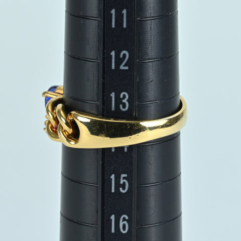 【中古】Prefito プレフィート K18YG SAPPHIRE RING サファイアリング S0.54 D0.08ct 4.6g #14 ONE PRICE