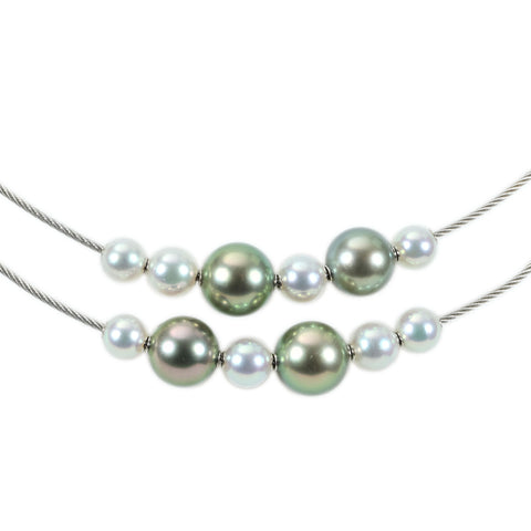 【中古】MIKIMOTO ミキモト K18WG PEARL NECKLACE パールペンダントネックレス P5.5-9.2mm 15.1g ONE PRICE