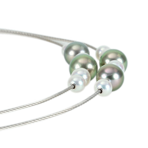 【中古】MIKIMOTO ミキモト K18WG PEARL NECKLACE パールペンダントネックレス P5.5-9.2mm 15.1g ONE PRICE