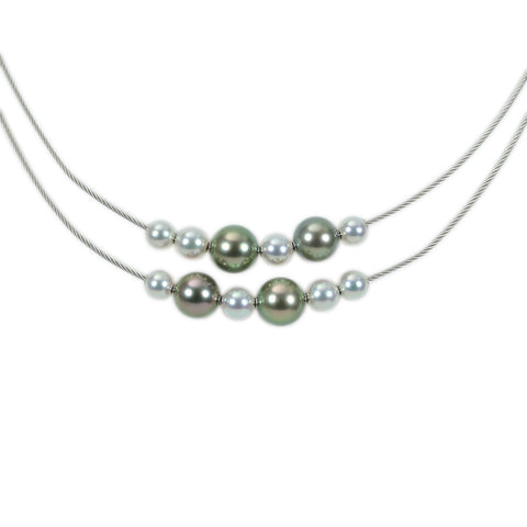 【中古】MIKIMOTO ミキモト K18WG PEARL NECKLACE パールペンダントネックレス P5.5-9.2mm 15.1g ONE PRICE