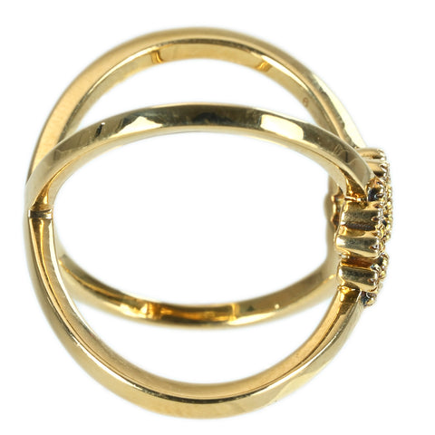 【中古】GUCCIグッチ K18YG DIAMOND RING ランニングダイヤモンドリング 4.7g #8 ONE PRICE