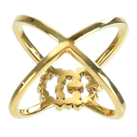 【中古】GUCCIグッチ K18YG DIAMOND RING ランニングダイヤモンドリング 4.7g #8 ONE PRICE