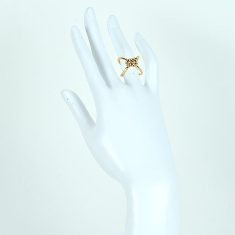 【中古】GUCCIグッチ K18YG DIAMOND RING ランニングダイヤモンドリング 4.7g #8 ONE PRICE