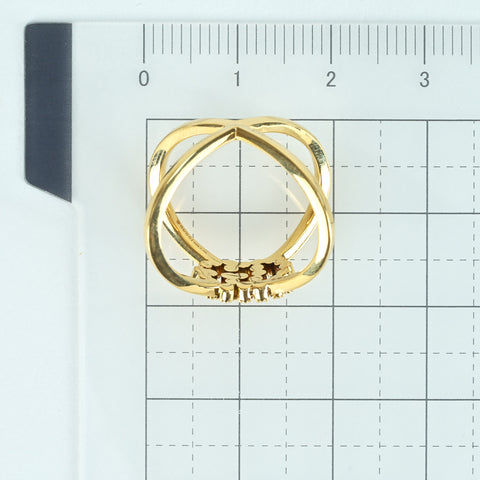 【中古】GUCCIグッチ K18YG DIAMOND RING ランニングダイヤモンドリング 4.7g #8 ONE PRICE