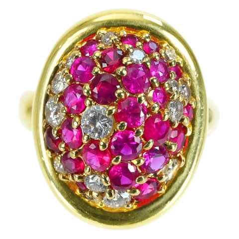 【中古】K18 RUBY ルビーリング RING R1.77ct D0.82ct 12.0g #13