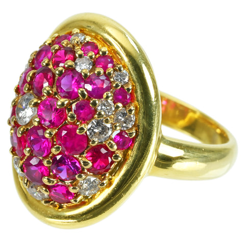 [Pre-owned] K18 RUBY Ruby Ring R1.77ct D0.82ct 12.0g #13 