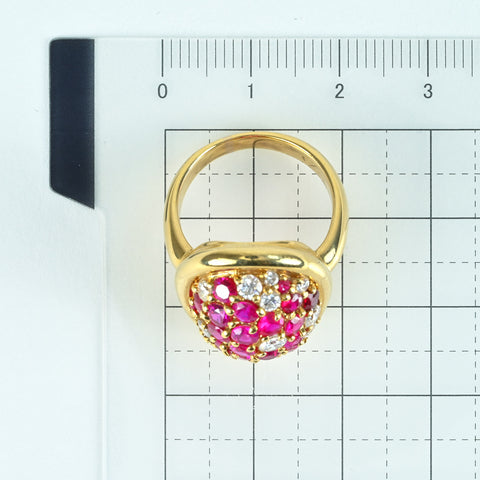 [Pre-owned] K18 RUBY Ruby Ring R1.77ct D0.82ct 12.0g #13 