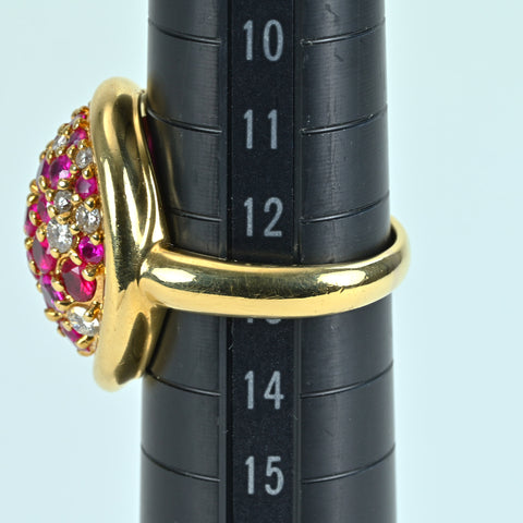 [Pre-owned] K18 RUBY Ruby Ring R1.77ct D0.82ct 12.0g #13 