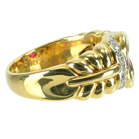 Pre-owned K18 RUBY Ruby Ring, R1.024ct, D0.12ct, CGL Sorting, 9.6g, #14 