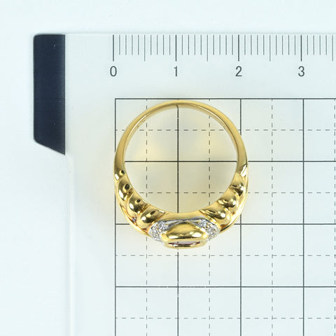 Pre-owned K18 RUBY Ruby Ring, R1.024ct, D0.12ct, CGL Sorting, 9.6g, #14 