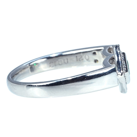 【中古】PT900 EMERALD RING エメラルドリング E0.21ct D0.13ct 7.0g #12